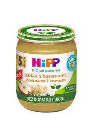 Jabłka z bananami kokosem i owsem po 5. miesiącu