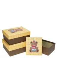 Pudełko prezentowe dziecięce 3 szt miś