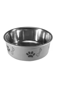 Miska antypoślizgowa z nadrukiem, szara, M