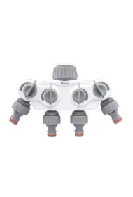 Rozdzielacz 4-drożny gw 1"-3/4" solid z zaworami /white line