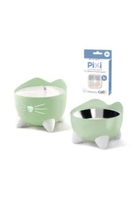 Pixi Fountain Combo, zestaw poidło Pixi 2, 5l + miska, miętowo-zielony, GRATIS opakowanie filtrów CH-7216