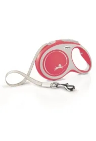 New Comfort, Smycz automatyczna dla psa, czerwona, L, 8m, taśma