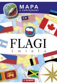 Mapa z naklejkami Flagi świata