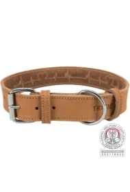 Obroża Rustic Heartbeat z grubej skóry, L&ndash; XL: 55&ndash;65 cm/40 mm, brązowa