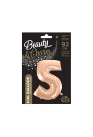 Balon foliowy B&C "Cyfra 5" różowo-złota Godan