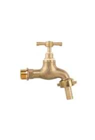 Kran mosiężny z zaworem gz 1/2" x gz 3/4" na wąż 13mm