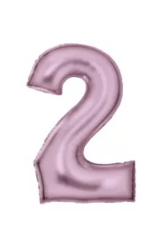 Balon foliowy cyfra 2 satynowa pastelowy róż