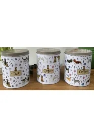 Zestaw puszek herbata kawa cukier 6 psów