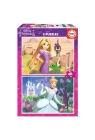 Puzzle 2x48 el. Zaplątani Kopciuszek