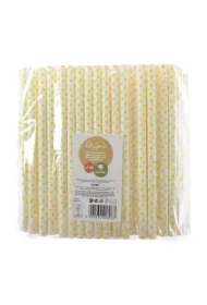 Słomki papierowe jumbo 10mm żółte