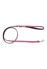 Smycz skórzana dla psa, różowy/czarny, XS-S, 12mm/120cm