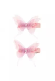 Spinki do włosów tiulowe motyle różowe Thyrza