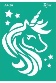 Szablon samoprzylepny wielokrotnego użytku jednorożec 21x29.7cm
