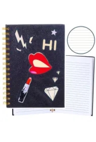 Notatnik A5/80K linia brokatowy czarny