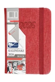 Kalendarz 2026 A7 tygodniowy Rock czerwony