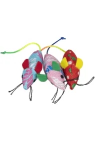 Zestaw myszek, dla kota, poliester, 7cm, z kocimiętką