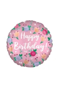Balon foliowy Happy Birthday Peony 46cm