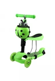 Hulajnoga 3-kołowa 3w1 biedronka zielona