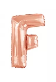 Balon foliowy litera F różowe złoto