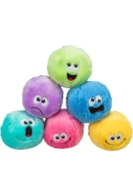 Piłeczki, zabawka, dla psa, plusz, 10 cm, z recyklingu, z dźwiękiem