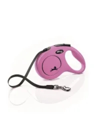 Smycz new classic taśma 5m, rozm. m, różowa
