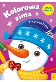 Kolorowa zima z bałwankiem