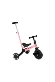 Rower trójkołowy PRO50 z rączką różowy