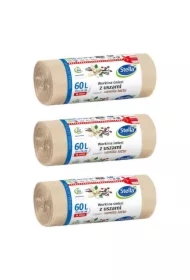 Worki na śmieci z uszami - zapach vanilla latte 60L Zestaw