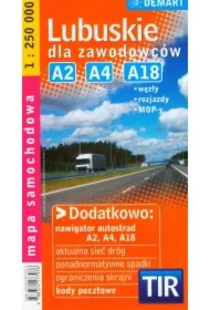 Lubuskie dla zawodowców. Mapa samochodowa w skali 1:250 000