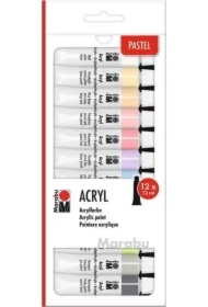 Farby akrylowe pastelowe 12ml 12 kolorów