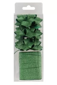 Zestaw wstążka brokatowa + 3 rozetki