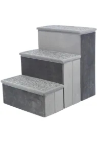 Schody, dla psa/kota, szare, 34 x 45 x 50 cm, ze schowkami