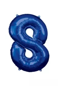 Balon foliowy cyfra 8 niebieska