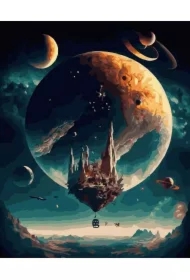 Malowanie po numerach czarne płótno - Kosmiczny...