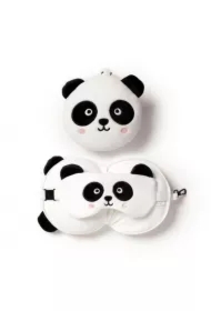 Pluszowa poduszka podróżna z opaską na oczy Relaxeazzz - Panda