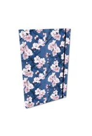 Notes A5 w kratkę z gumką Soft Touch Kwiat Wiśni