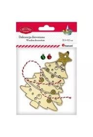 Zawieszka drewniana choinka 90x131mm