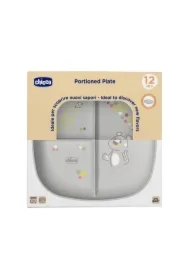 Talerz 3-dzielny szary 12m+