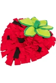 Mata węchowa, w kształcie truskawki, dla kawii/królików, czerwona, 33 x 40 cm