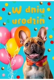 Kartka okolicznościowa W dniu urodzin pies
