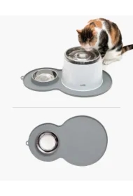 Podkładka silikonowa z miską, szara, 46 x 29cm