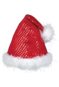 Czapka św. Mikołaja z cekinami