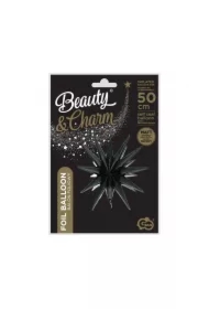 Balon foliowy Gwiazda 3D czarna matowa