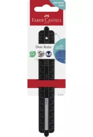 Linijka Dots czarna 15cm