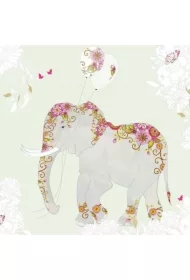 Karnet Swarovski kwadrat CL0513 Słoń z balonami