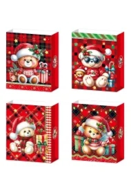 Torebka prezentowa M Boże Narodzenie brokat 3D mix