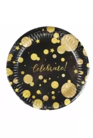 Talerze papierowe Glam Party czarne
