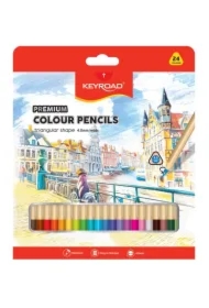Kredki ołówkowe KEYROAD trójkątne 24 kolory
