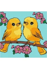 Malowanie po numerach - Tęczowe ptaki Kids 25x25cm