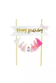 Piker Happy Birthday różowy